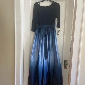 New Tags On Ombre Quarter Sleeve Satin Woven Gown - SLNY brand
